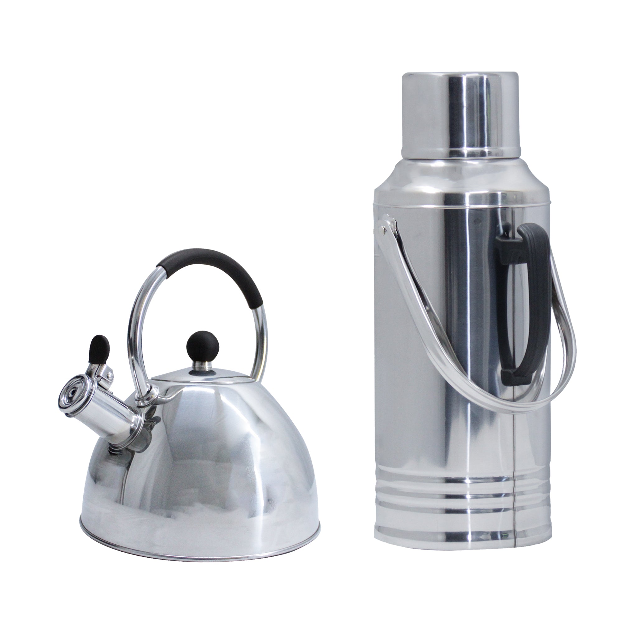 3.2L Steel Glass Inner Vacuum Insulated Flask and 3L Stovetop Whisting