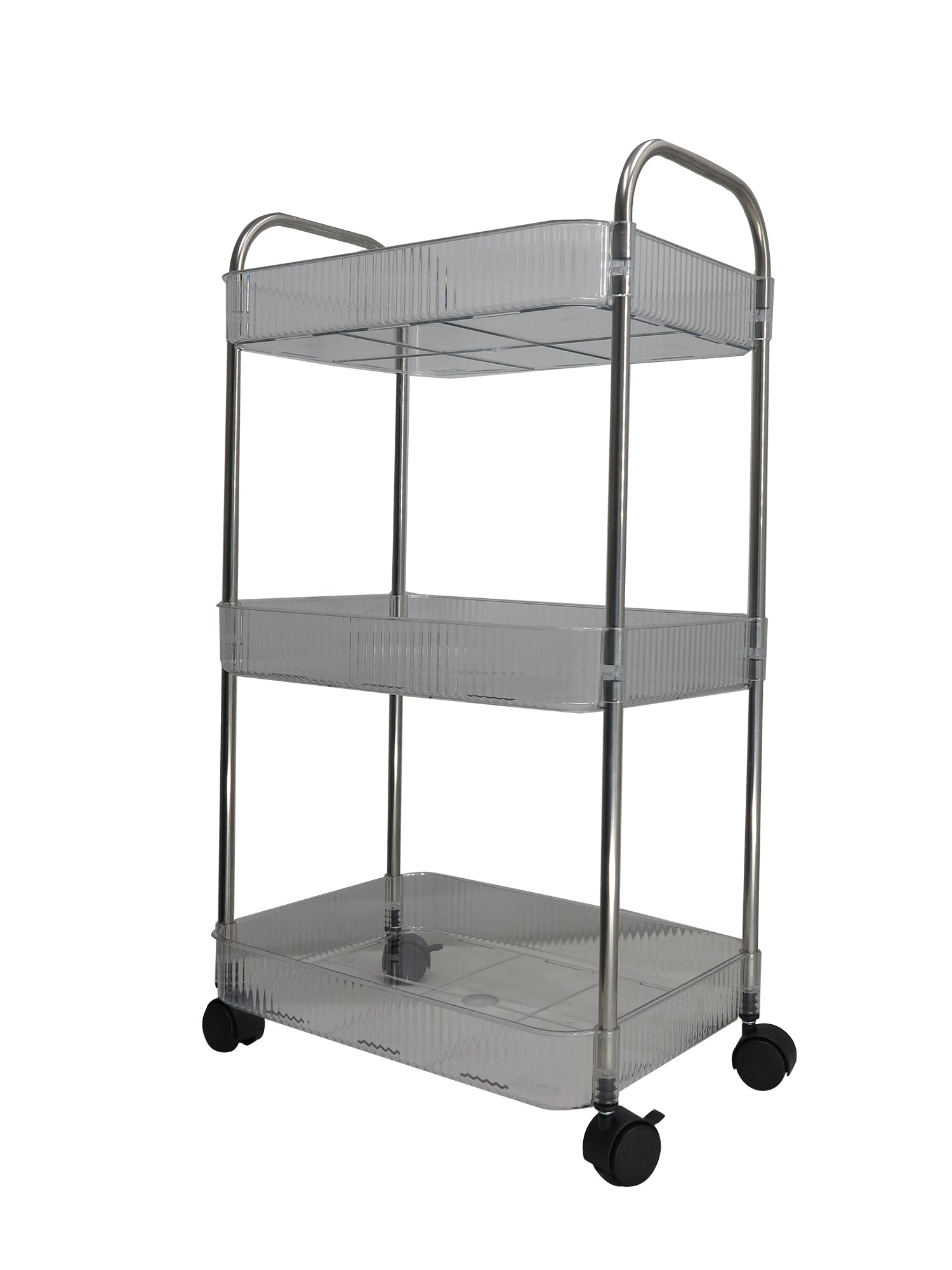 3 Tier Multipurpose Home Acrylic Storage Trolley with Wheels