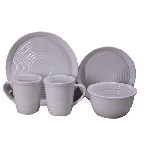 LMA 35 Piece Round Dinnerware Cutlery & Serving Sppon Set with Stand