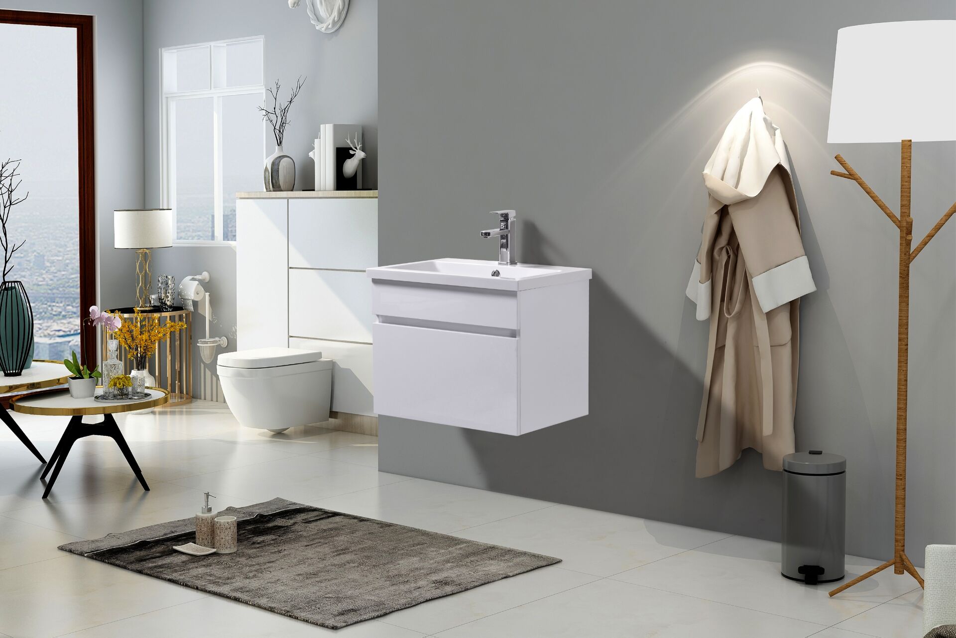 Bijiou Bathroom Cabinet Jolie - Single Drawer 600x400