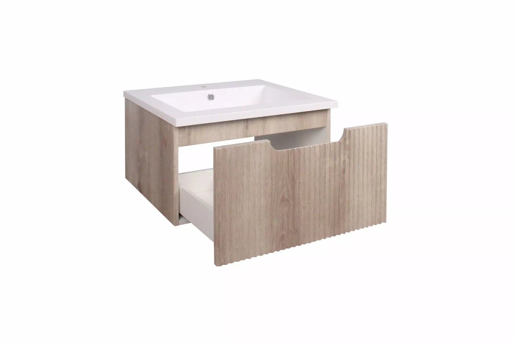 Bijiou Bathroom Cabinet Nautique 600mm Oak Fluted