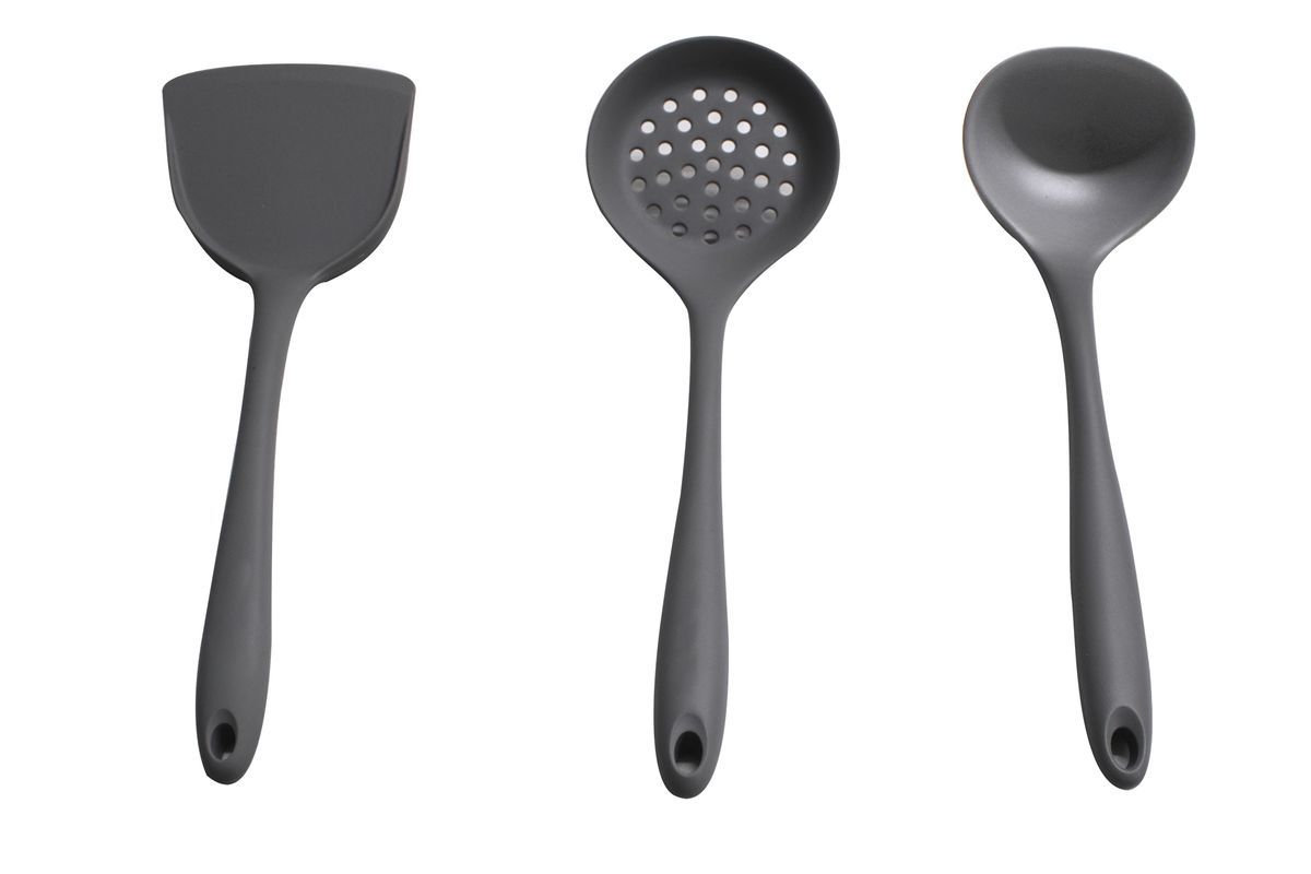 LMA 4 Piece Heavy Duty Silicon Kitchen Utensil Set - Grey