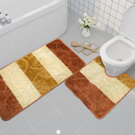 60x100cm 3 Piece Turkish Toilet Mat & Cover Set with Non-Slip Under P/B/I