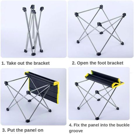 60x40x40cm Chanodug Roll Top Fold Up Lightweight Camping Table & Bag FX7077