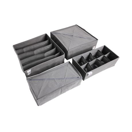 LMA 4 Piece Partitioned Collapsible Cloth Storage Organizers