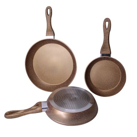 Convertible Granite Non-Stick Fry Pan 3 Piece Set - 20, 24 and 28cm