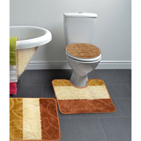 60x100cm 3 Piece Turkish Toilet Mat & Cover Set with Non-Slip Under P/B/I