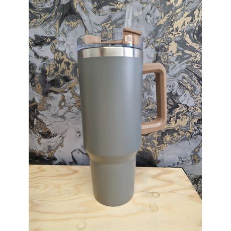 1.2l Stainless Steel Thermal Vacuum Travel Tumbler With Handle and Straw