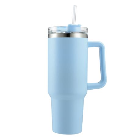 1.2l Stainless Steel Thermal Vacuum Travel Tumbler With Handle and Straw