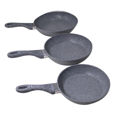 Convertible Granite Non-Stick Fry Pan 3 Piece Set - 20, 24 and 28cm