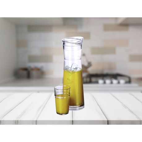 1.24L Light House Pitcher and 4 Piece Stackable Tumbler Set - SGN290 Clear