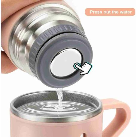 350ml Stainless Steel Double Wall Vacuum Flask & 3 x 125ml Cups with Gift Box