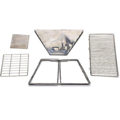 LMA Braai Master Folding BBQ Stand & 3 Piece Utensil Set with Carrying Bags