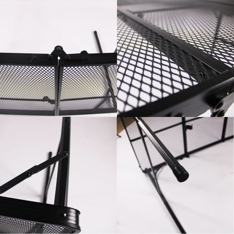 120x60x66cm Adjustable Outdoor Mesh Top Metal Folding Table FX7090