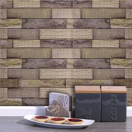 30x50cm Plastic Peel & Stick Wallpaper with 3D Weave Motif Texture (8 Piece)