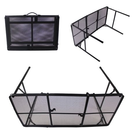 120x60x66cm Adjustable Outdoor Mesh Top Metal Folding Table FX7090