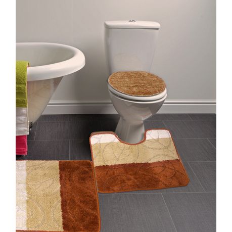 60x100cm 3 Piece Turkish Toilet Mat & Cover Set with Non-Slip Under P/B/I