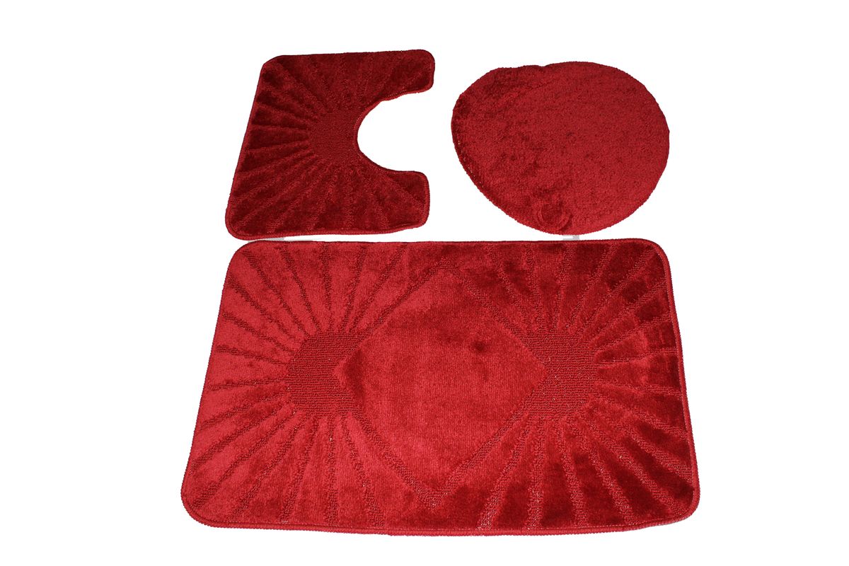 50x80cm 3 Piece Turkish Toilet Cover & Mat Set with PVC Non-Slip Backing