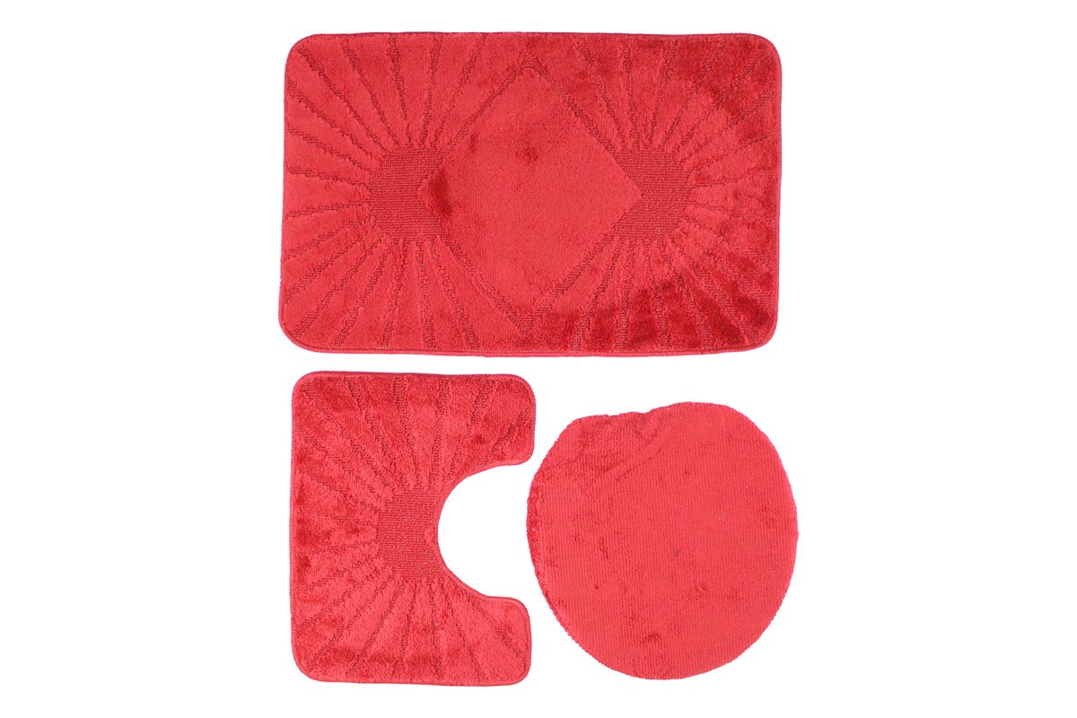 50x80cm 3 Piece Turkish Toilet Cover & Mat Set with PVC Non-Slip Backing