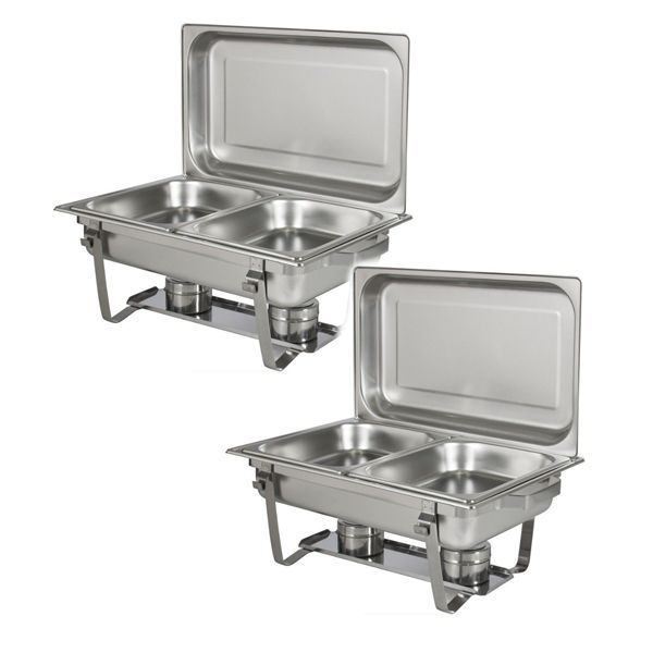 Stainless Steel Double Chafing Dish - Pack of 2 - 16L