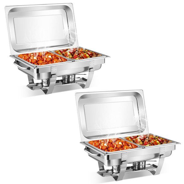 Stainless Steel Double Chafing Dish - Pack of 2 - 16L