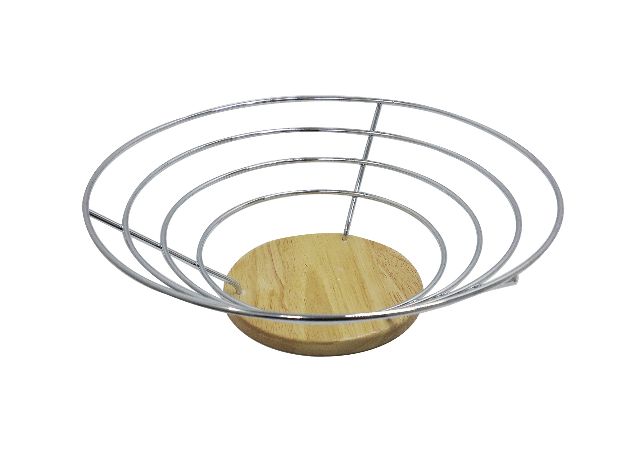 Stainless steel Round Wireframe Decorative Fruit Bowl - 28x10cm