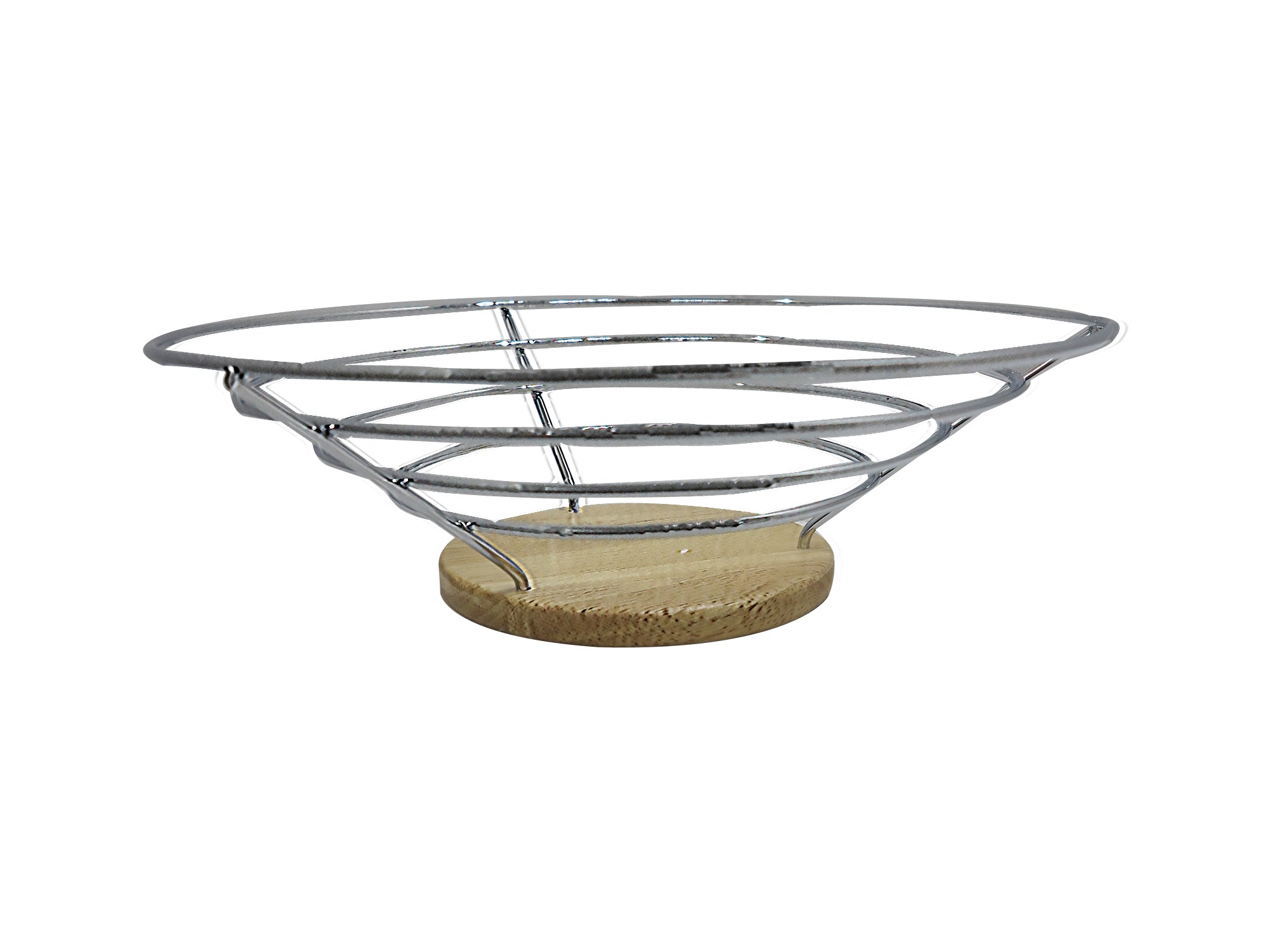 Stainless steel Round Wireframe Decorative Fruit Bowl - 28x10cm