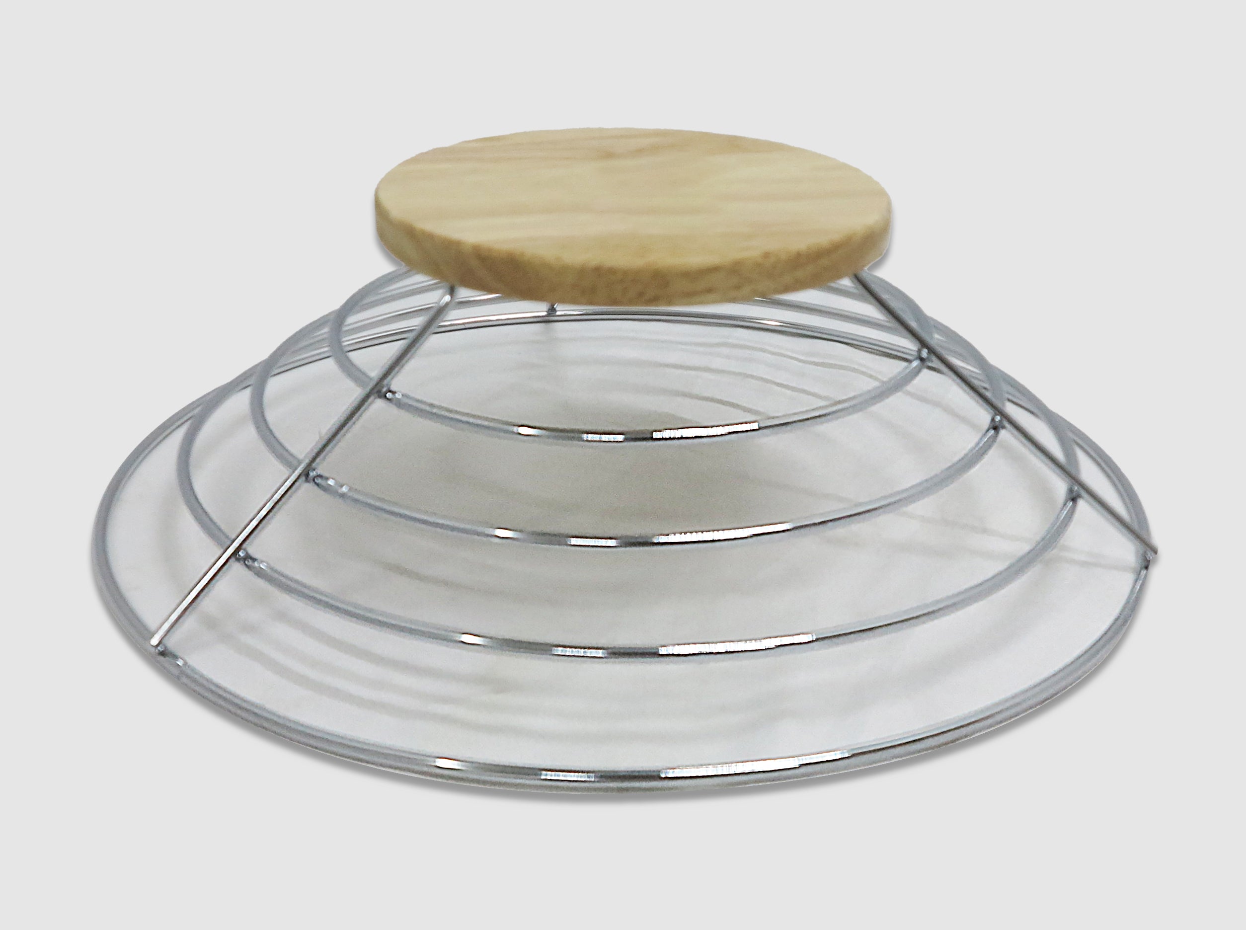 Stainless steel Round Wireframe Decorative Fruit Bowl - 28x10cm