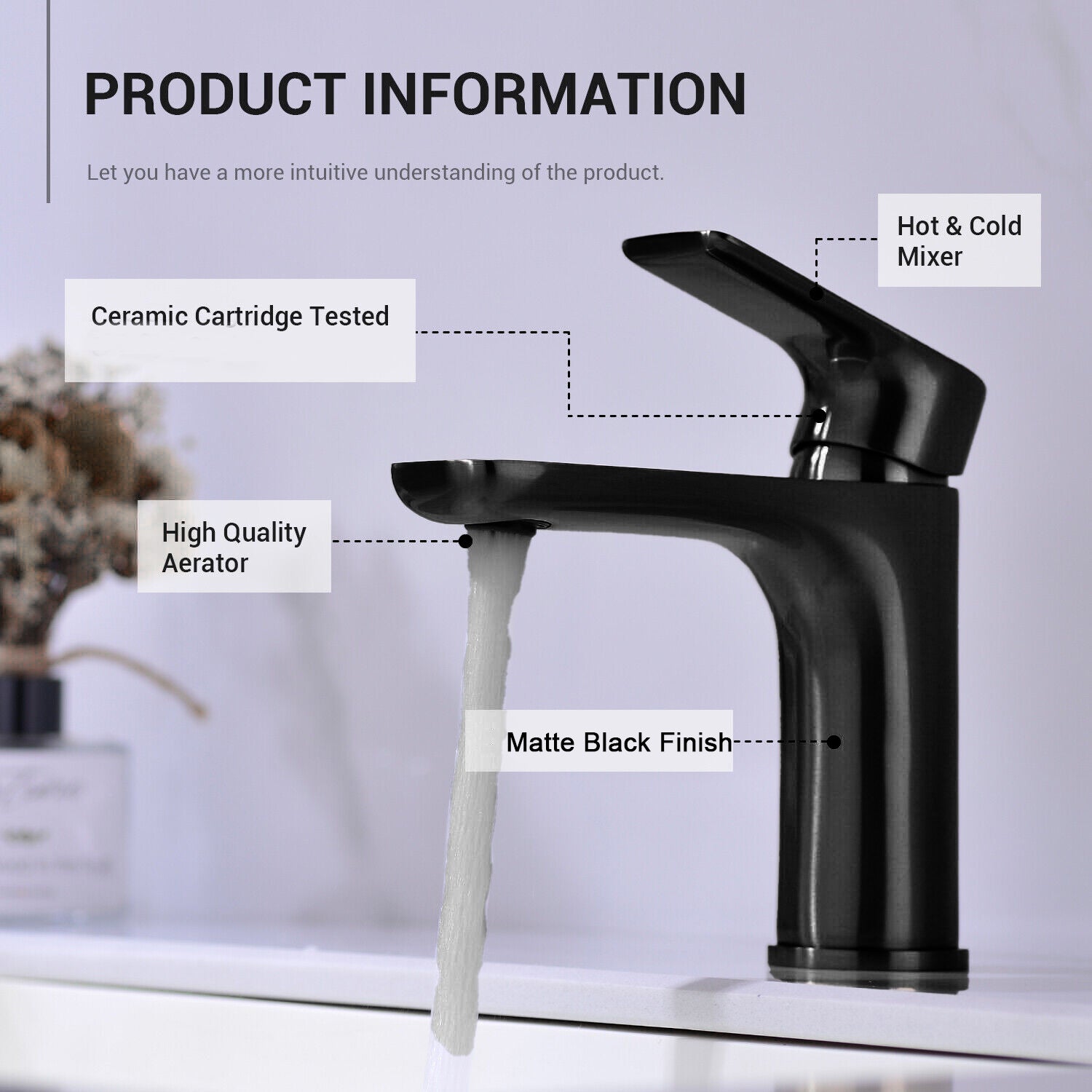 LMA Minimalist Hot & Cold Bathroom Basin Mixer